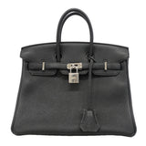 ★SALE【6hc2516-g】エルメス ハンドバッグ バーキン25 トゴ ブラック シルバー金具 Z刻印【中古】レディース