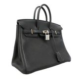 ★SALE【6hc2516-g】エルメス ハンドバッグ バーキン25 トゴ ブラック シルバー金具 Z刻印【中古】レディース