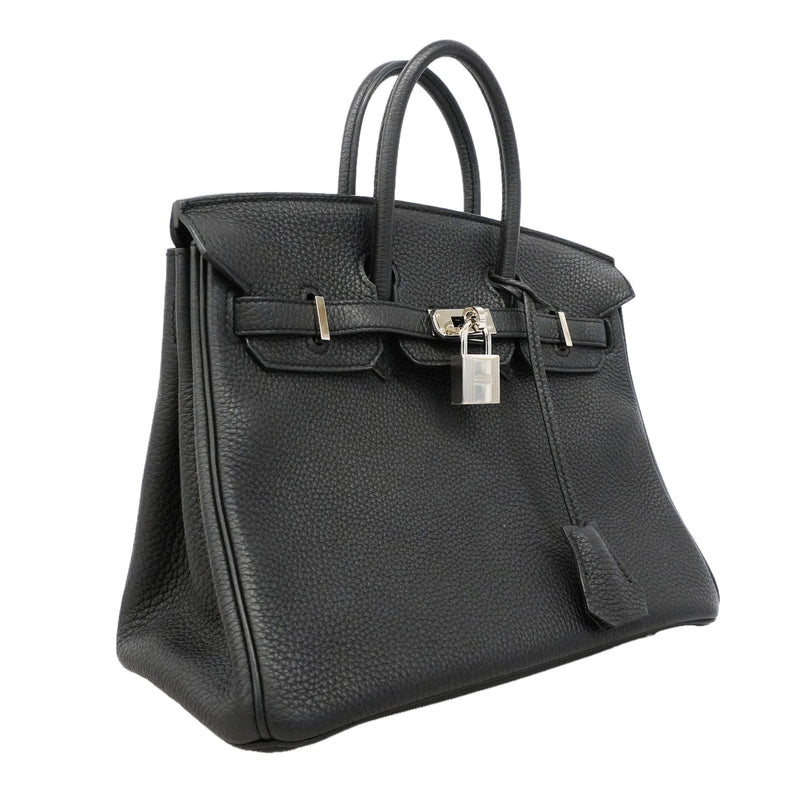 ★SALE【6hc2516-g】エルメス ハンドバッグ バーキン25 トゴ ブラック シルバー金具 Z刻印【中古】レディース
