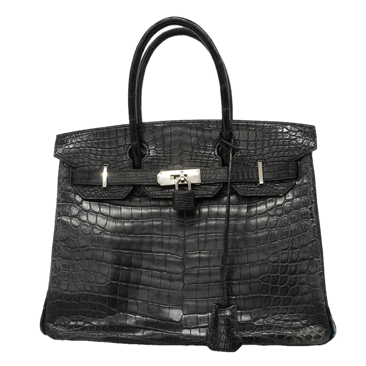 【6hc2517-g】エルメス ハンドバッグ バーキン30 ニロティカスマット ブラック シルバー金具 □I刻印【中古】レディース