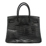 【6hc2517-g】エルメス ハンドバッグ バーキン30 ニロティカスマット ブラック シルバー金具 □I刻印【中古】レディース
