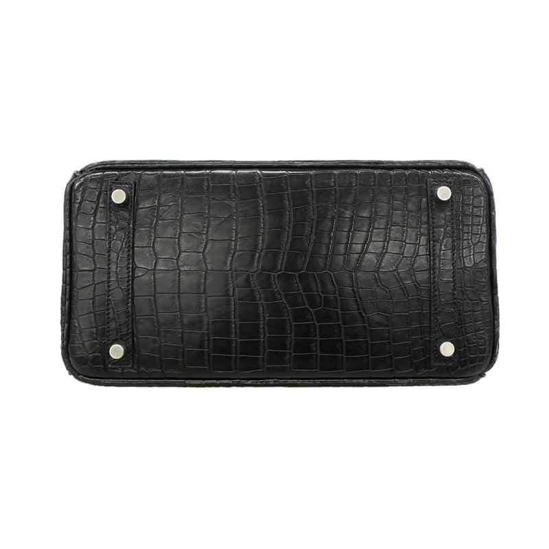 【6hc2517-g】エルメス ハンドバッグ バーキン30 ニロティカスマット ブラック シルバー金具 □I刻印【中古】レディース
