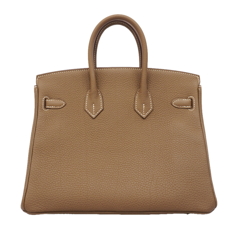【6hc2607-g】エルメス ハンドバッグ バーキン25 トゴ エトゥープ シルバー金具 B刻印【中古】レディース