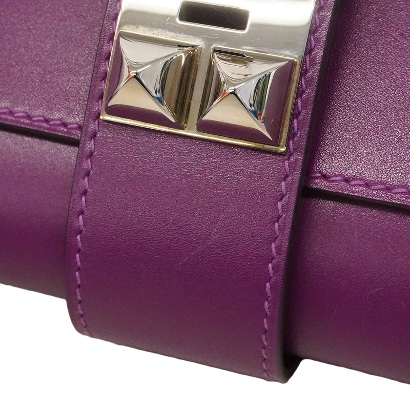【6hc2612】エルメス クラッチバッグ ポシェットメドール タデラクト ヴィオレ シルバー金具 X刻印【中古】レディース