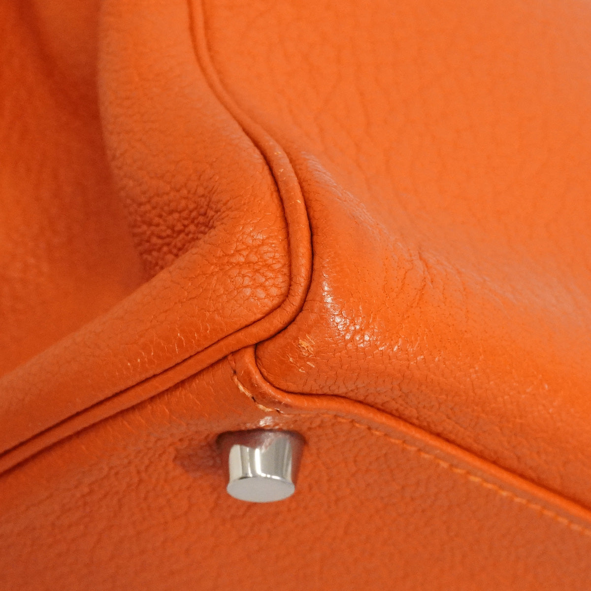 【6hc2613】エルメス ハンドバッグ ケリー35 シェーブル オレンジ シルバー金具 □M刻印 2wayバッグ【中古】レディース