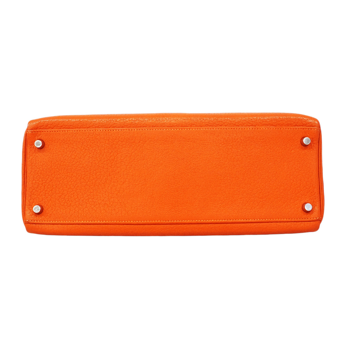 【6hc2613】エルメス ハンドバッグ ケリー35 シェーブル オレンジ シルバー金具 □M刻印 2wayバッグ【中古】レディース
