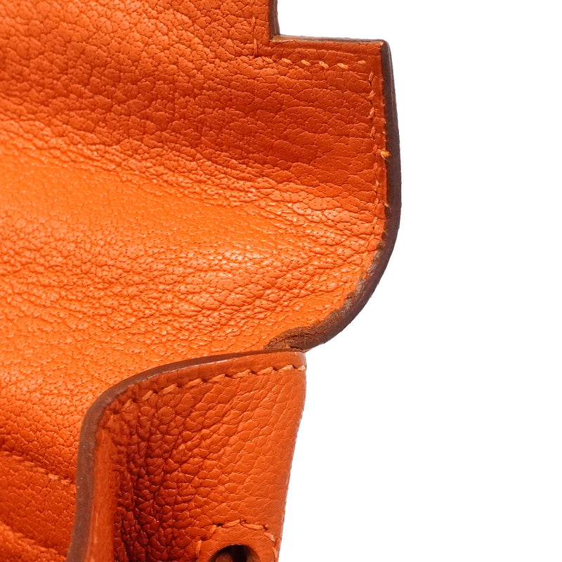 【6hc2613】エルメス ハンドバッグ ケリー35 シェーブル オレンジ シルバー金具 □M刻印 2wayバッグ【中古】レディース