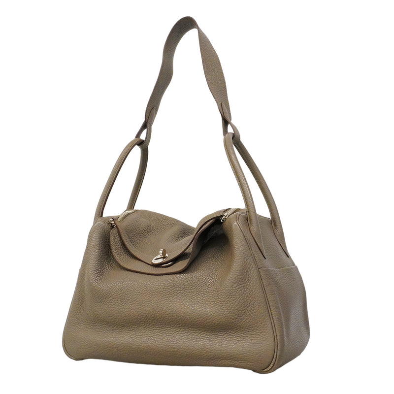 【6hc2614】エルメス ハンドバッグ リンディ34 トリヨンクレマンス エタン シルバー金具 □O刻印 2wayバッグ【中古】レディース