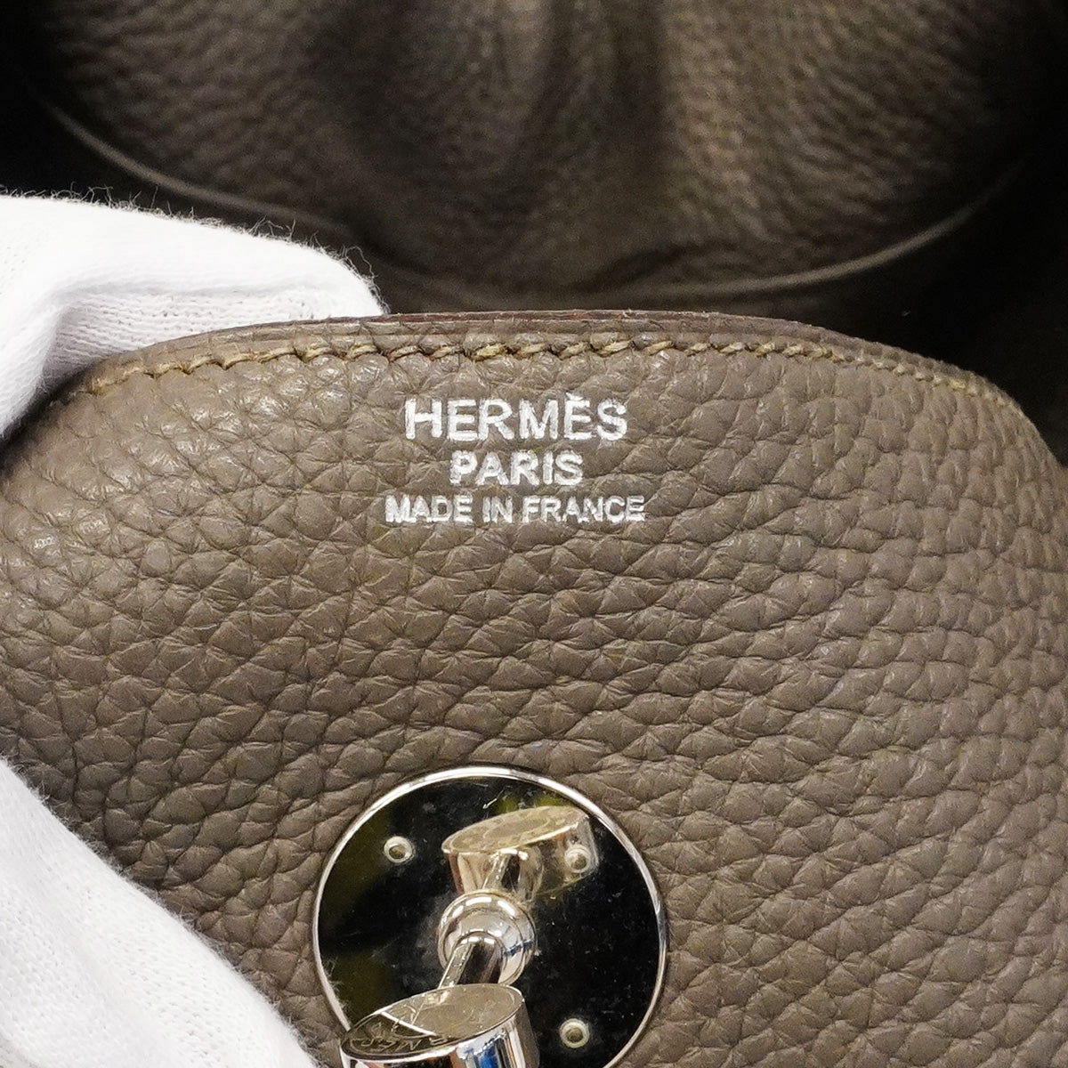 【6hc2614】エルメス ハンドバッグ リンディ34 トリヨンクレマンス エタン シルバー金具 □O刻印 2wayバッグ【中古】レディース