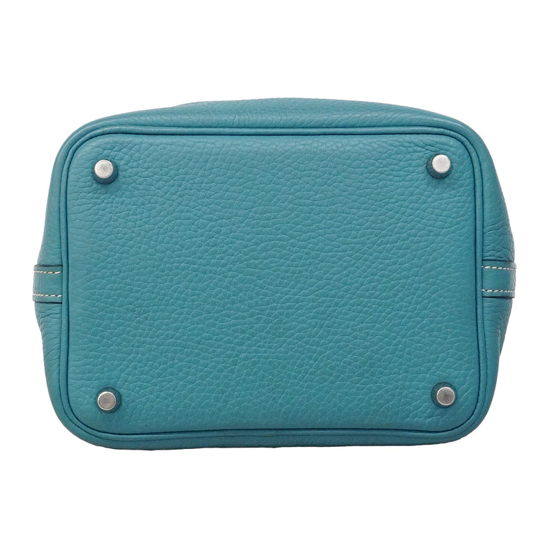 【6hc2615】エルメス ハンドバッグ ピコタンロックPM トリヨンクレマンス ブルージーン シルバー金具 □P刻印【中古】レディース