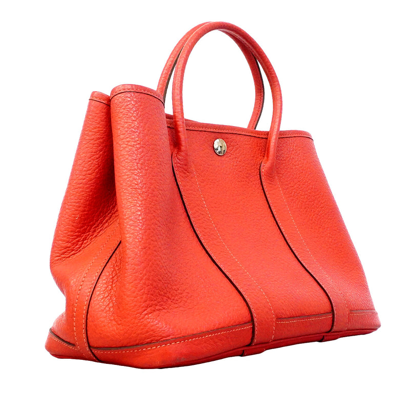 【6hc2622】エルメス トートバッグ ガーデンパーティTPM ネゴンダ ブーケンビリア シルバー金具 □R刻印【中古】レディース