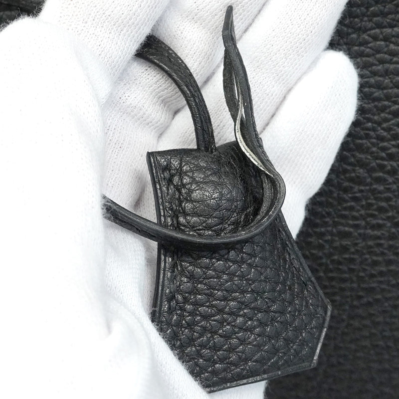 【6hc2623】エルメス ハンドバッグ ケリー32 トゴ ブラック シルバー金具 □M刻印 2wayバッグ【中古】レディース