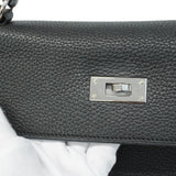 【6hc2623】エルメス ハンドバッグ ケリー32 トゴ ブラック シルバー金具 □M刻印 2wayバッグ【中古】レディース