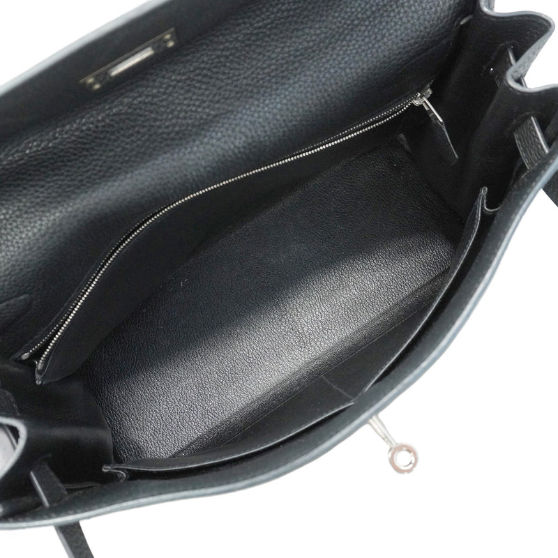 【6hc2623】エルメス ハンドバッグ ケリー32 トゴ ブラック シルバー金具 □M刻印 2wayバッグ【中古】レディース