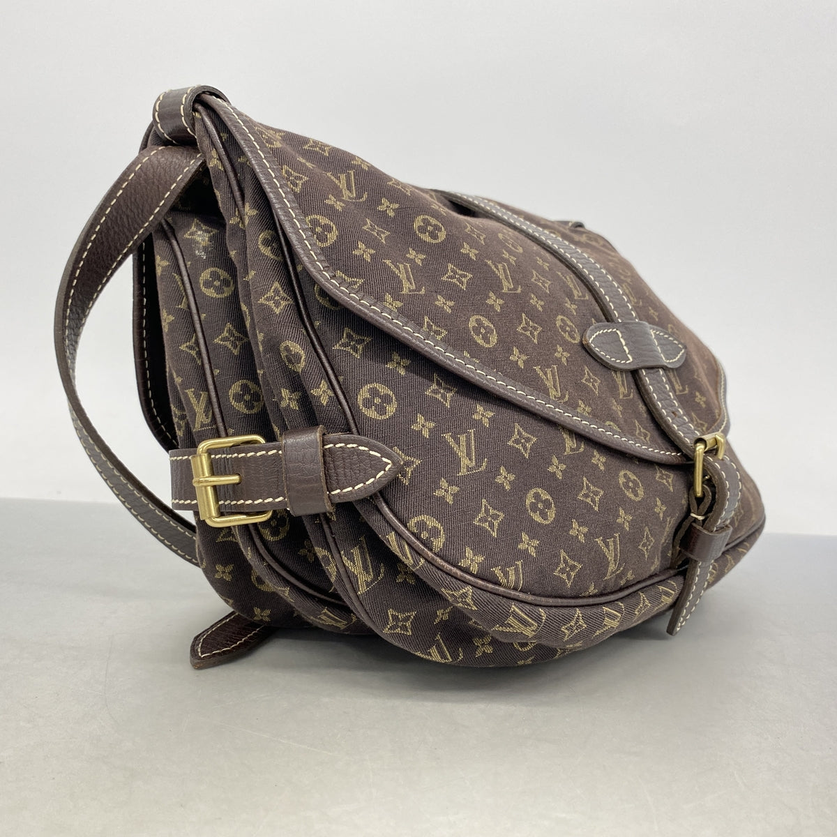 【6hc2633】ルイヴィトン ショルダーバッグ モノグラム・ミニラン ソミュール30 M95227 エベヌ【中古】レディース
