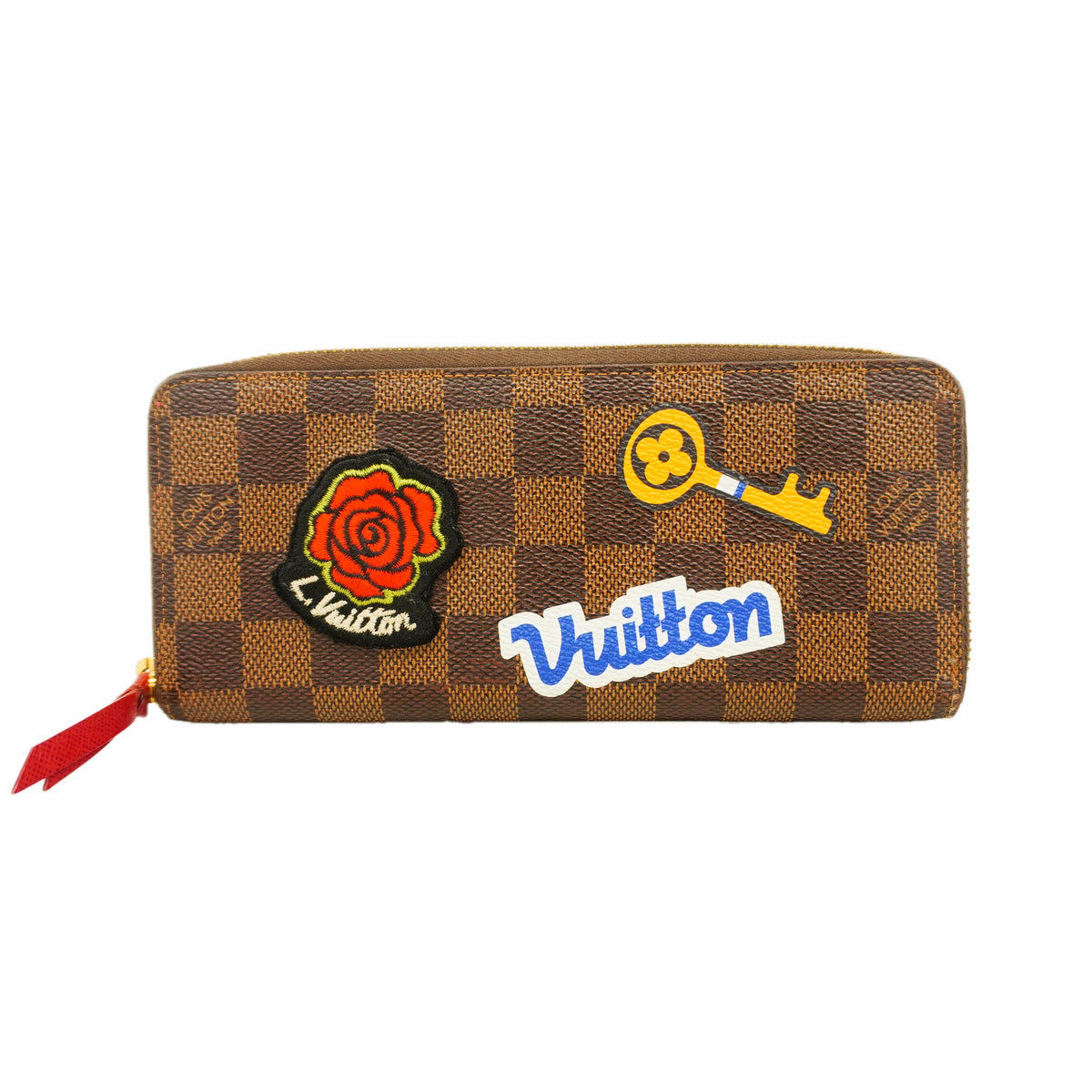 【6hc2734】ルイヴィトン 長財布 ダミエ LVストーリーズ ポルトフォイユクレマンス N60147 エベヌ/スリーズ【中古】レディース