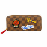 【6hc2734】ルイヴィトン 長財布 ダミエ LVストーリーズ ポルトフォイユクレマンス N60147 エベヌ/スリーズ【中古】レディース