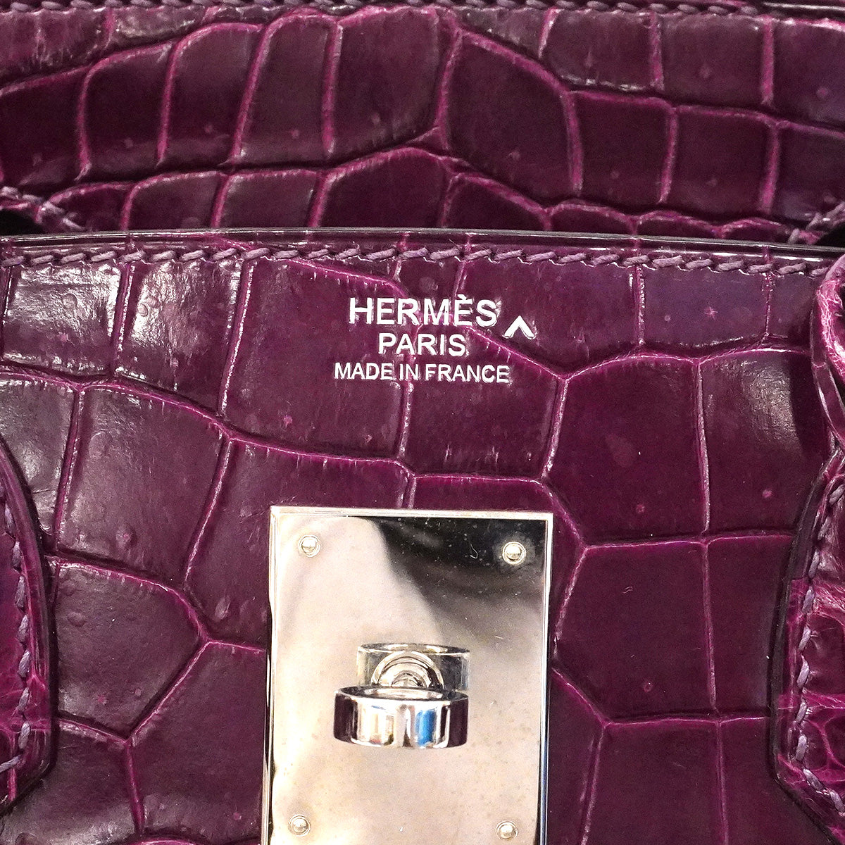 【6hc2747-g】エルメス ハンドバッグ バーキン30 ポロサス カシス シルバー金具 □R刻印【中古】レディース