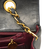 【6hc2750】シャネル ショルダーバッグ ダイアナ チェーンショルダー ラムスキン ブラック ゴールド金具【中古】レディース
