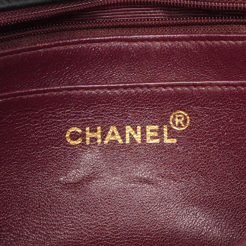 【6hc2750】シャネル ショルダーバッグ ダイアナ チェーンショルダー ラムスキン ブラック ゴールド金具【中古】レディース