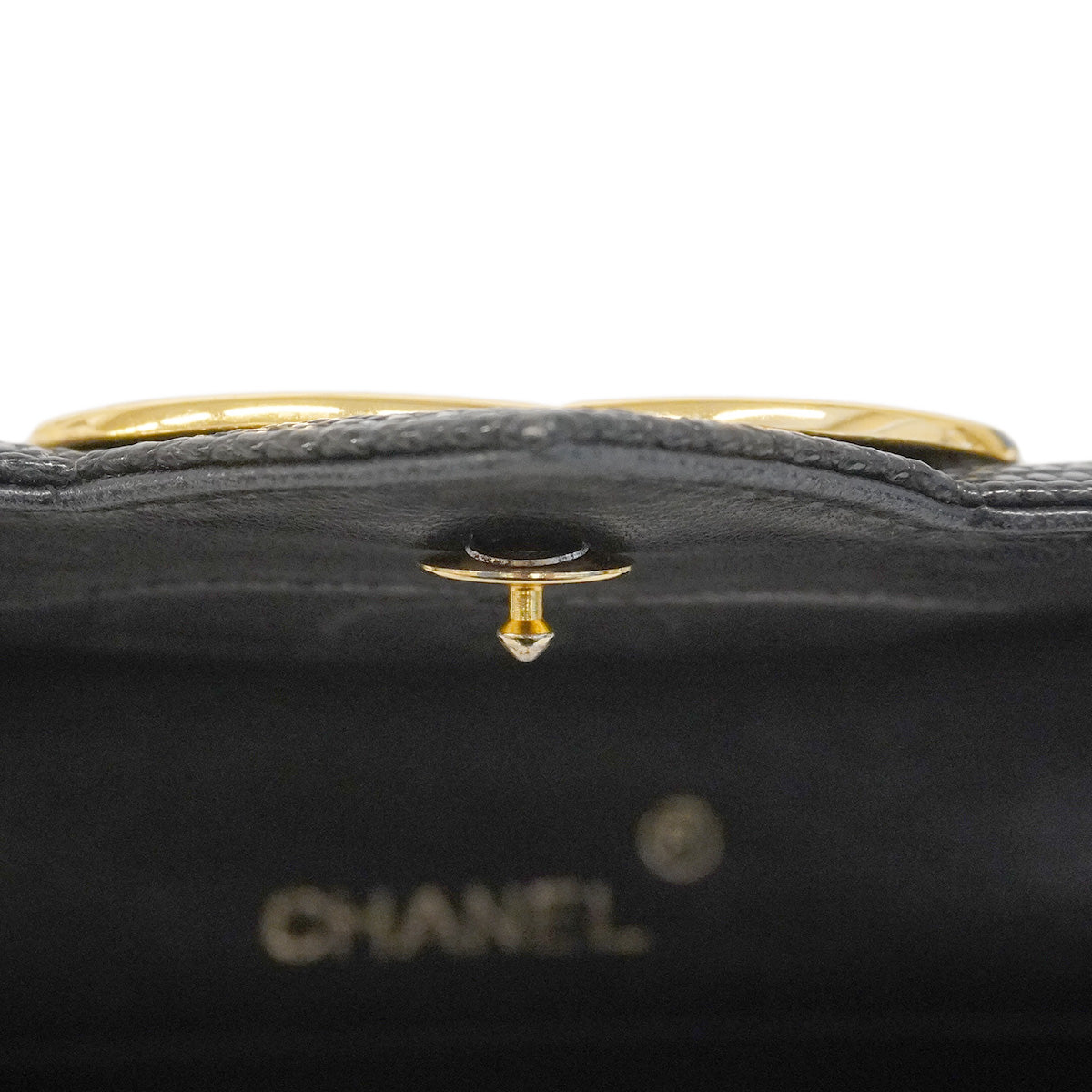 【6hc2751】シャネル ショルダーバッグ チェーンショルダー リザード ブラック ゴールド金具【中古】レディース