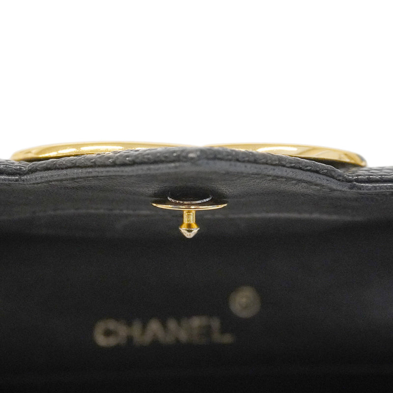 【6hc2751】シャネル ショルダーバッグ チェーンショルダー リザード ブラック ゴールド金具【中古】レディース