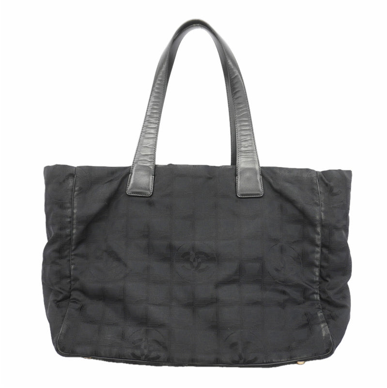 【6hc2753】シャネル トートバッグ ニュートラベル ナイロン ブラック シャンパンゴールド金具【中古】レディース