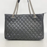 【6hc2764-k】シャネル チェーントート マトラッセ キャビアスキン ブラック シルバー金具【中古】レディース