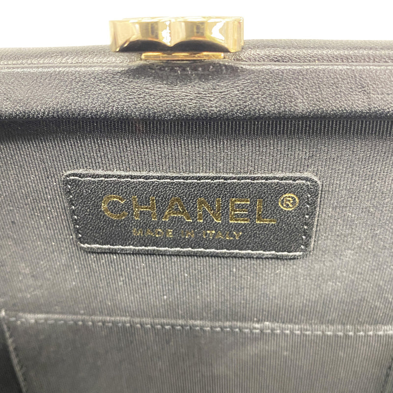 【6hc2765-k】シャネル クラッチバッグ ラムスキン ブラック アイボリー シャンパンゴールド金具【中古】メンズ レディース ユニセックス