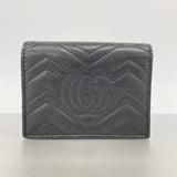 【6hc2775-k】グッチ 財布 GGマーモント 466492 レザー ブラック ゴールド金具【中古】レディース
