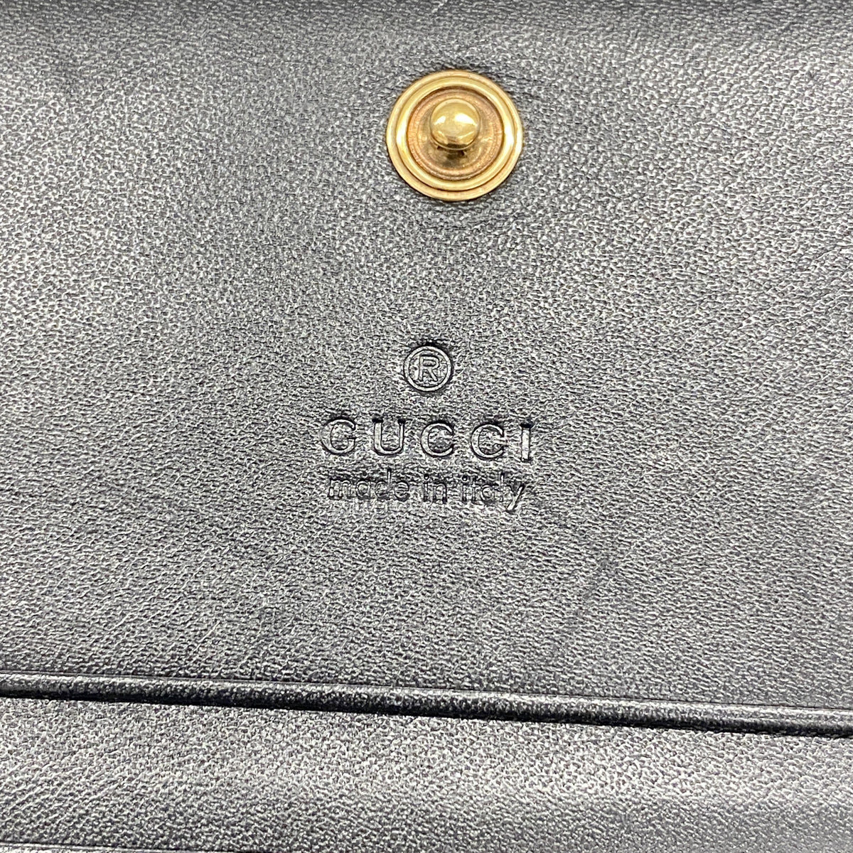 【6hc2775-k】グッチ 財布 GGマーモント 466492 レザー ブラック ゴールド金具【中古】レディース