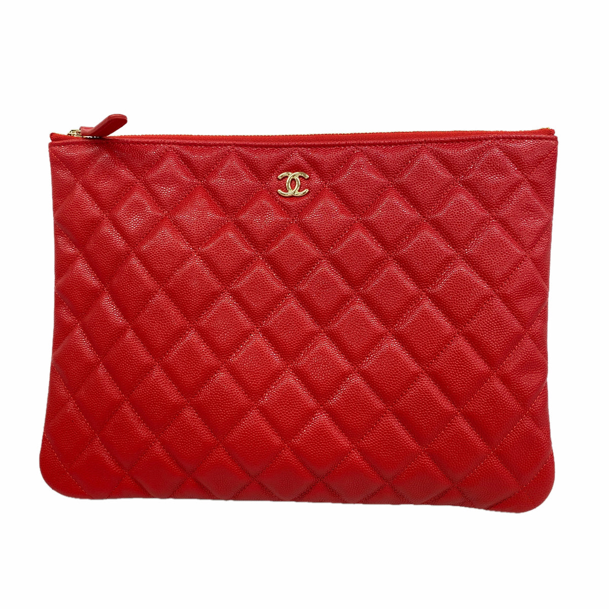 【6hc2783-k】シャネル クラッチバッグ マトラッセ キャビアスキン レッド ゴールド金具【中古】メンズ レディース ユニセックス