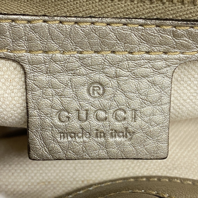 【6hc2784-k】グッチ ハンドバッグ バンブー 323660 レザー ペールシルバー シャンパンゴールド金具 2wayバッグ【中古】レディース