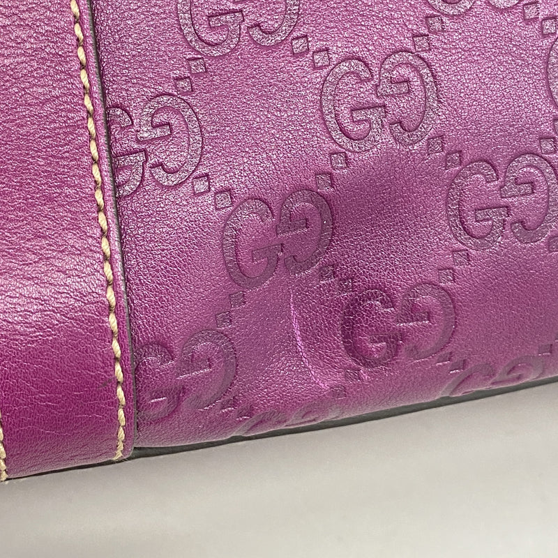 【6hc2785-k】グッチ トートバッグ グッチシマ 141470 レザー パープル シャンパンゴールド金具【中古】レディース
