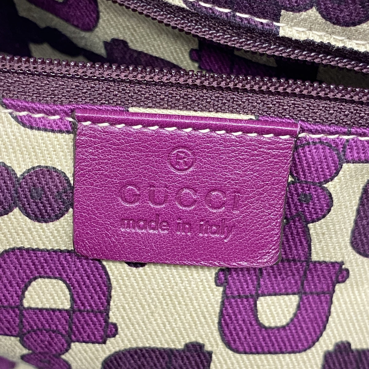 【6hc2785-k】グッチ トートバッグ グッチシマ 141470 レザー パープル シャンパンゴールド金具【中古】レディース