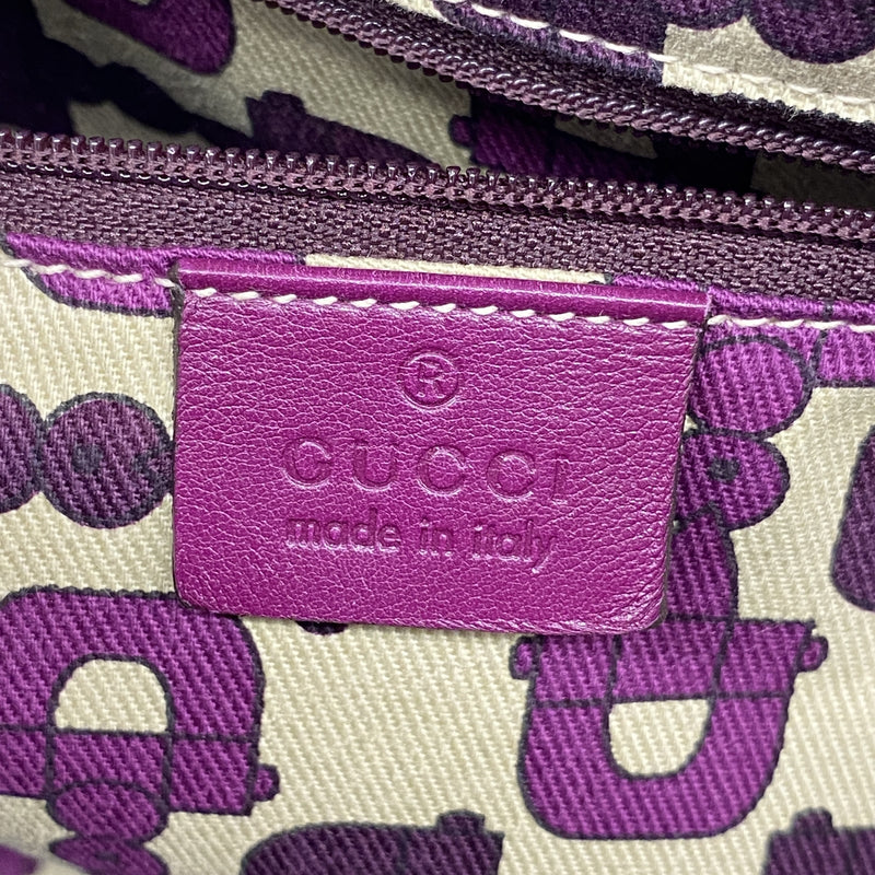 【6hc2785-k】グッチ トートバッグ グッチシマ 141470 レザー パープル シャンパンゴールド金具【中古】レディース