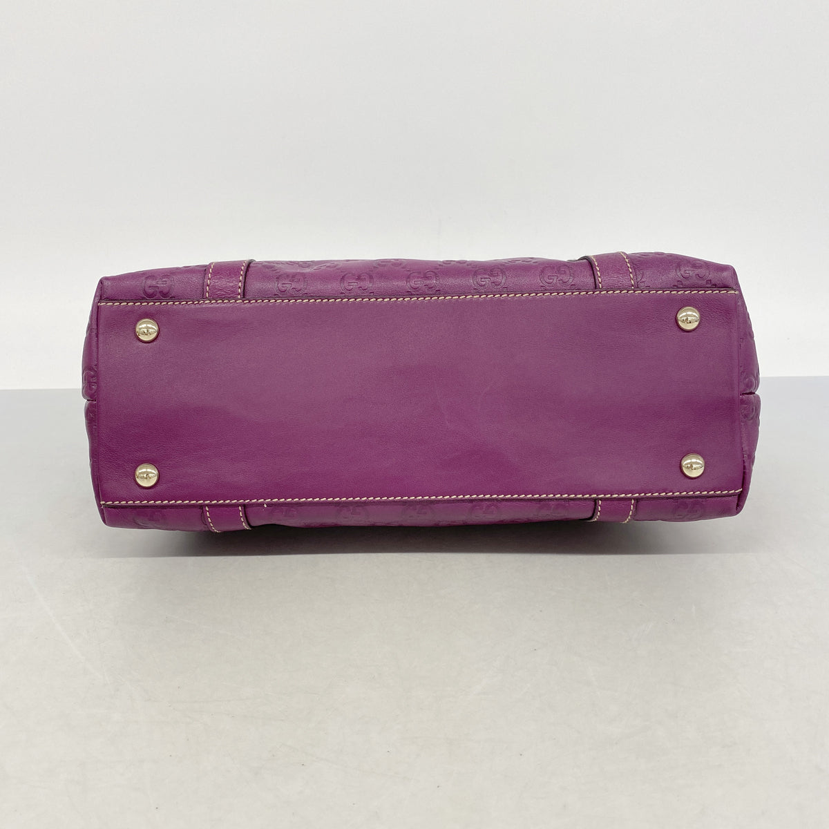 【6hc2785-k】グッチ トートバッグ グッチシマ 141470 レザー パープル シャンパンゴールド金具【中古】レディース