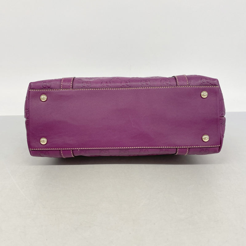 【6hc2785-k】グッチ トートバッグ グッチシマ 141470 レザー パープル シャンパンゴールド金具【中古】レディース