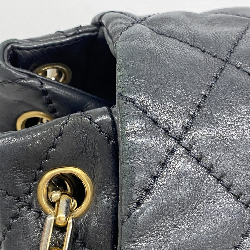 【6hc2794-k】シャネル ショルダーバッグ ワイルドステッチ チェーンショルダー レザー ブラック ゴールド金具【中古】レディース