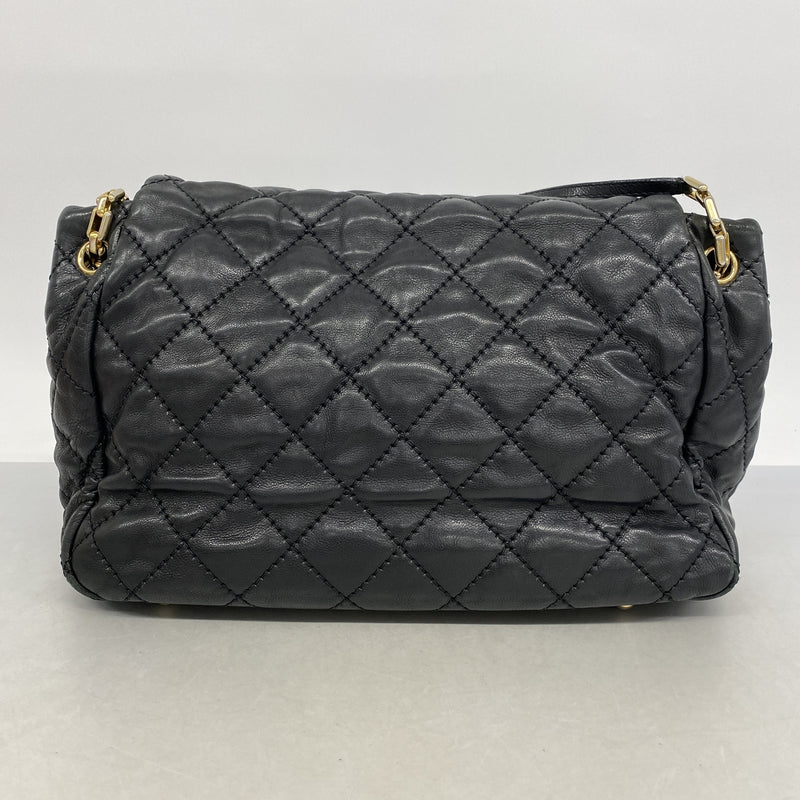 【6hc2794-k】シャネル ショルダーバッグ ワイルドステッチ チェーンショルダー レザー ブラック ゴールド金具【中古】レディース