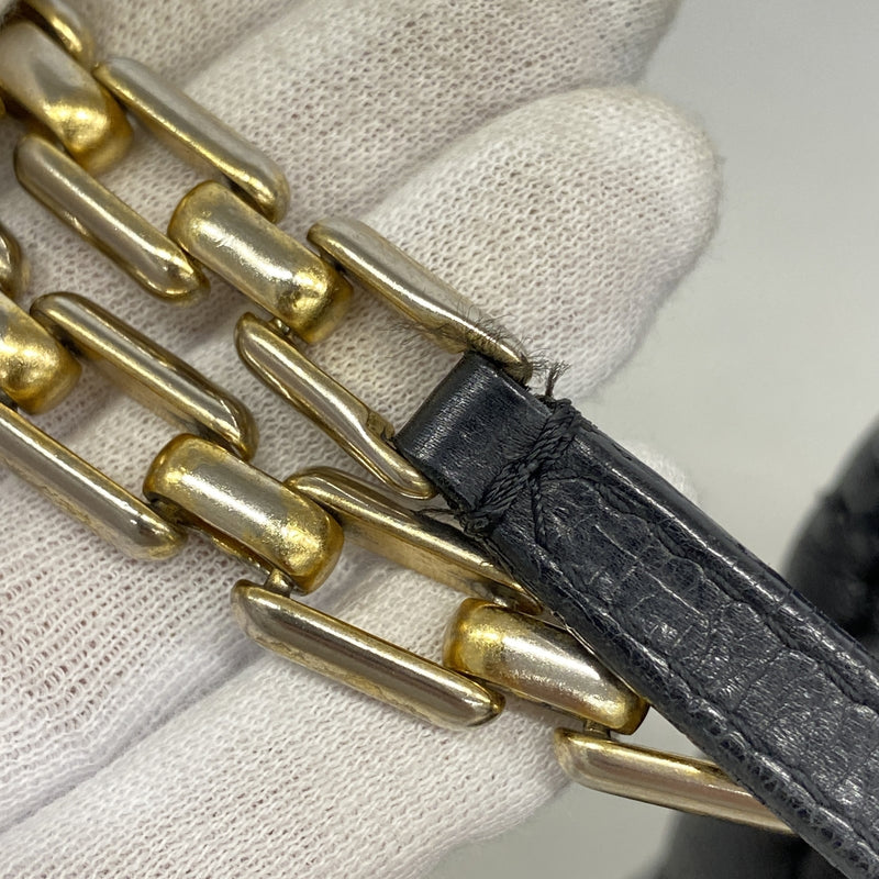 【6hc2794-k】シャネル ショルダーバッグ ワイルドステッチ チェーンショルダー レザー ブラック ゴールド金具【中古】レディース