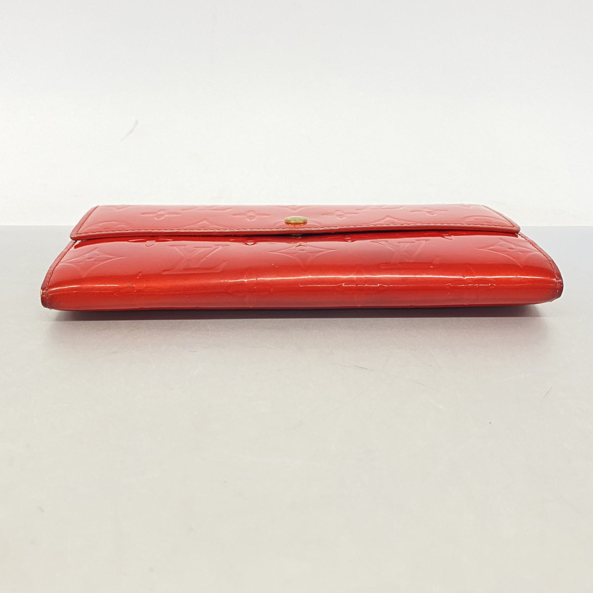 【6hc2803】ルイヴィトン 長財布 ヴェルニ ポシェットポルトモネクレディ M91281 ルージュ【中古】レディース