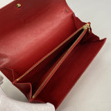 【6hc2803】ルイヴィトン 長財布 ヴェルニ ポシェットポルトモネクレディ M91281 ルージュ【中古】レディース