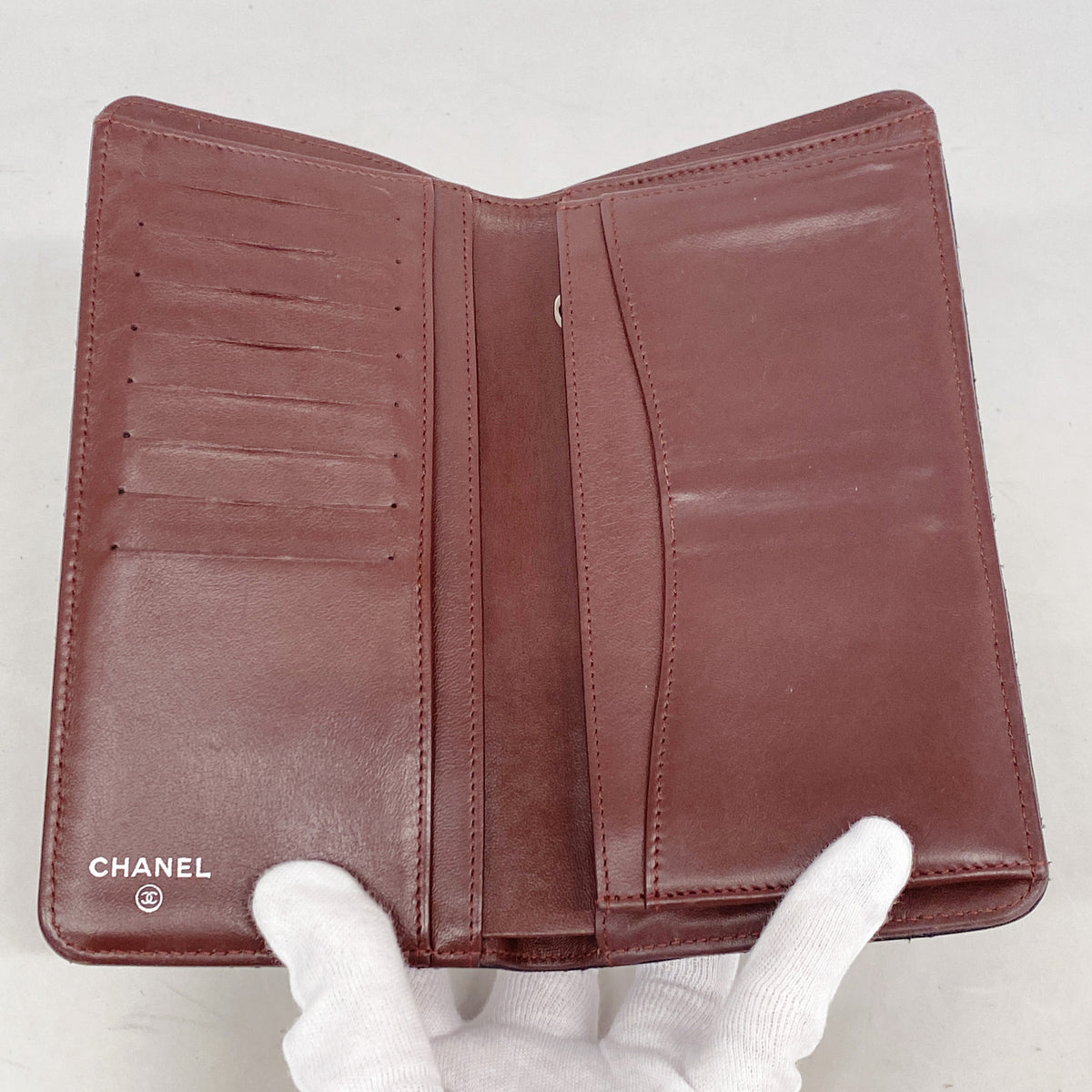 【6hc2815-k】シャネル 長財布 マトラッセ ラムスキン ブラック シルバー金具【中古】レディース