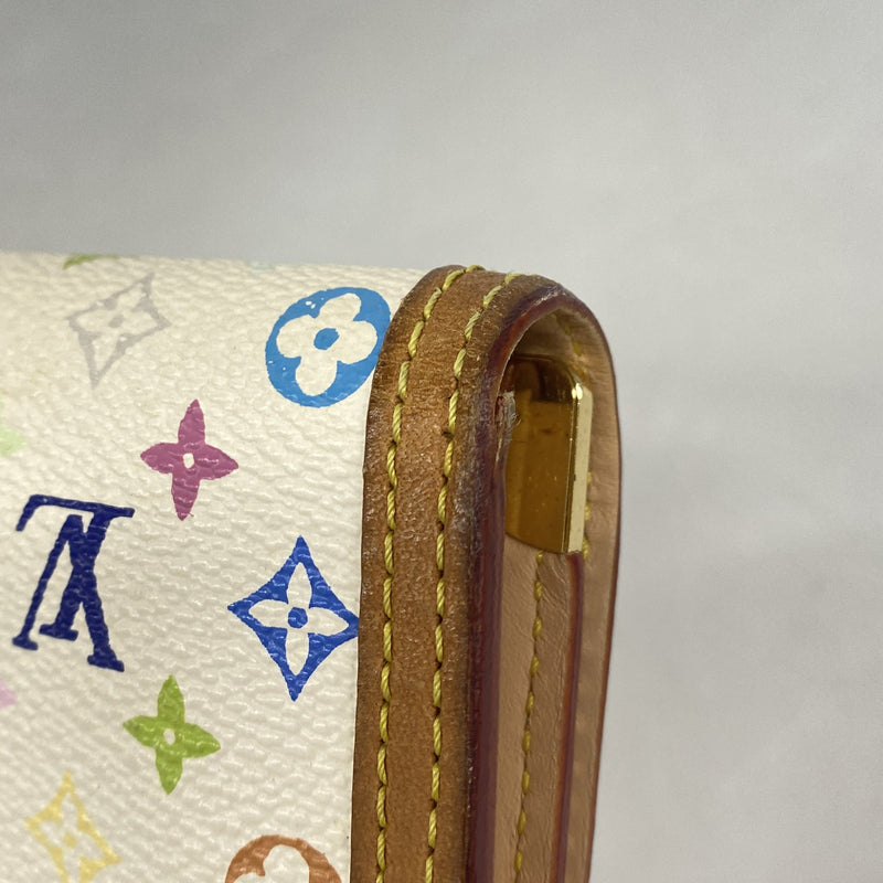 【6hc2816-k】ルイヴィトン 三つ折り長財布 モノグラム・マルチカラー ポルトトレゾールインターナショナル M92659 ブロン【中古】レディース