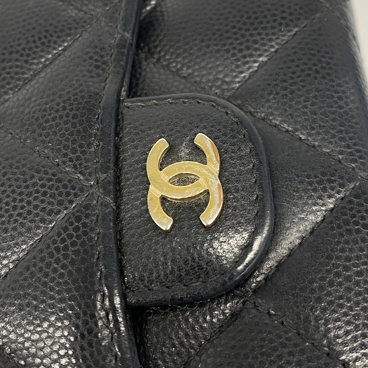 【6hc2825-k】シャネル ショルダーバッグ マトラッセ チェーンショルダー キャビアスキン ブラック ゴールド金具【中古】レディース