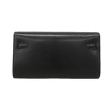 【6hc2835】エルメス ショルダーウォレット ケリートゥーゴー シェーブルシャムキラ ブラック K刻印 エレクトラム金具【中古】レディース