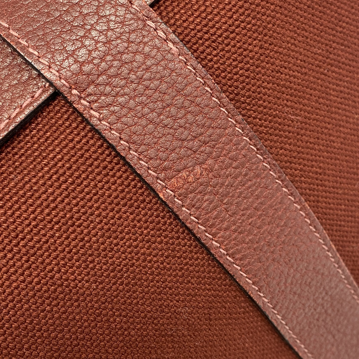 【6hc2836】エルメス トートバッグ プティットサンチュール トワルアッシュ レッド シルバー金具 □K刻印【中古】レディース