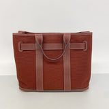 【6hc2836】エルメス トートバッグ プティットサンチュール トワルアッシュ レッド シルバー金具 □K刻印【中古】レディース