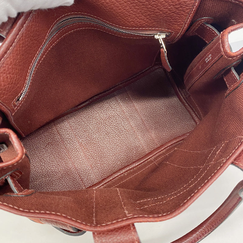 【6hc2836】エルメス トートバッグ プティットサンチュール トワルアッシュ レッド シルバー金具 □K刻印【中古】レディース